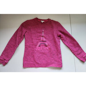 Kenzo Paris Embroidered Eiffel Tower Sweatshirt Size S Purple Pink